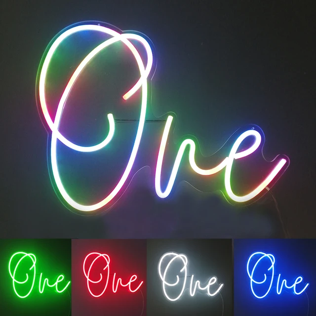 Birthday Custom Made  Number One Neon Sign Phrase Led Lights Party Wedding Wall Art Home Bar Light Personalized Decor RGB