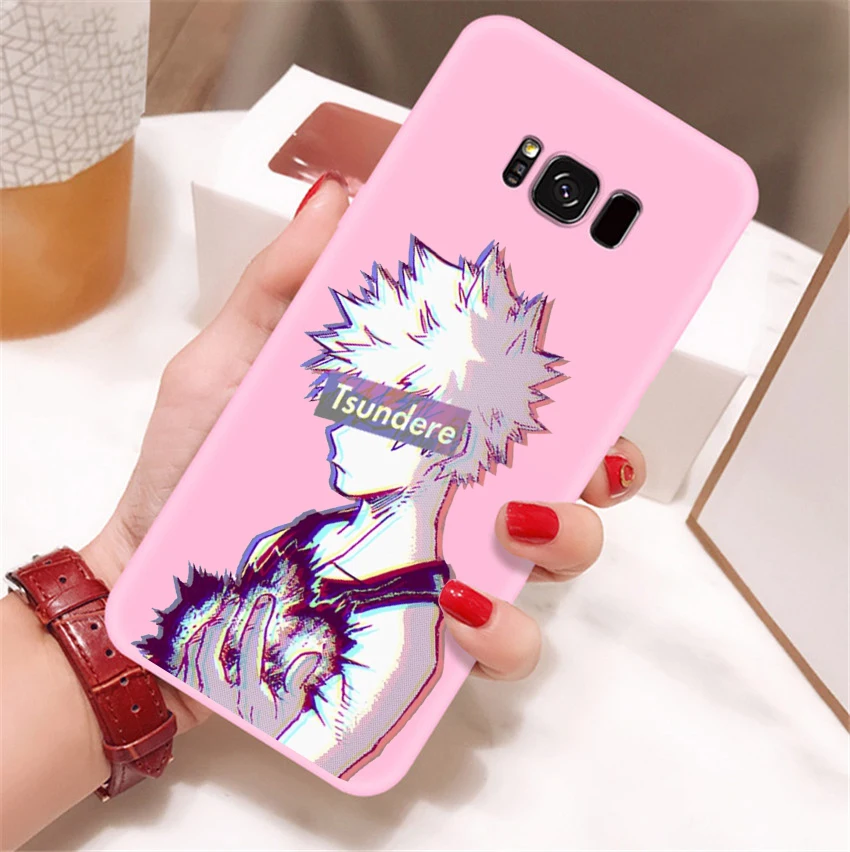 Anime My Hero Boku no Hero Academia in pink soft candy Phone Case for Samsung s8 s8plus s9 s9plus s10 s10e note9 note10
