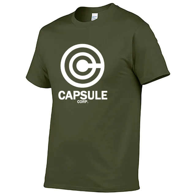 В стиле аниме «Драконий жемчуг зет футболка Для мужчин чехол Capsule Corp. Летняя брендовая одежда в стиле Харадзюку с короткими рукавами и буквенным принтом; Повседневная футболка - Цвет: as picture