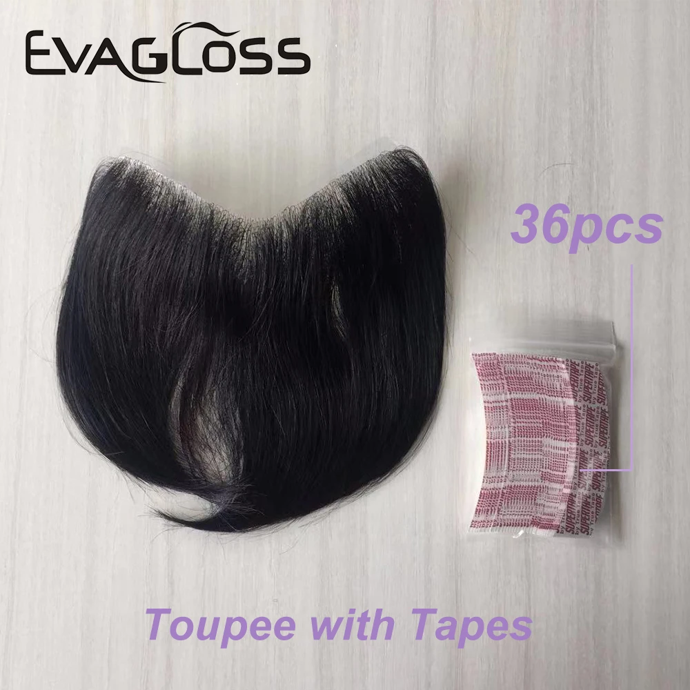 Uomini Toupee pelle sottile PU V Loop sistemi di sostituzione dei capelli anteriori 6 pollici parrucche per capelli umani Remy il colore naturale può essere sbiancato - immagine 6