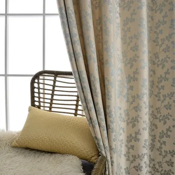

Modern Curtains for Living dining Room Bedroom Simple Imitation Chenille Blue Jacquard Curtains Finished Product Customization
