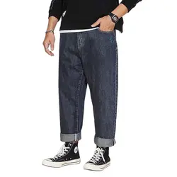 Pantalones vaqueros holgados para hombre, ropa informal bordada, holgada, de talla grande