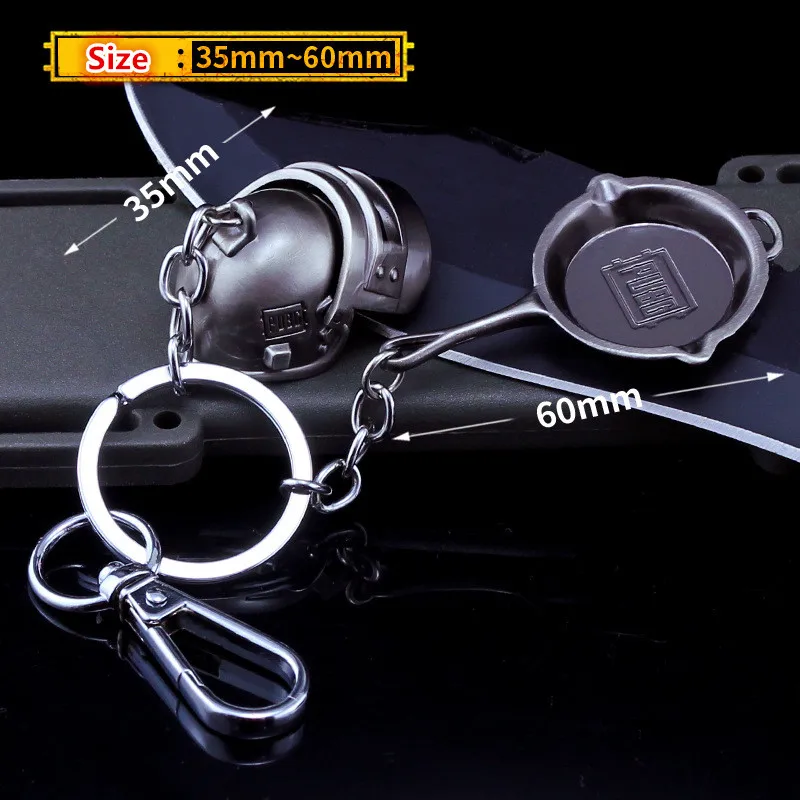  Game PUBG Playerunknown's Battlegrounds Cosplay Costumes Keychain Pans Weapon Model Key Chain pan+9
