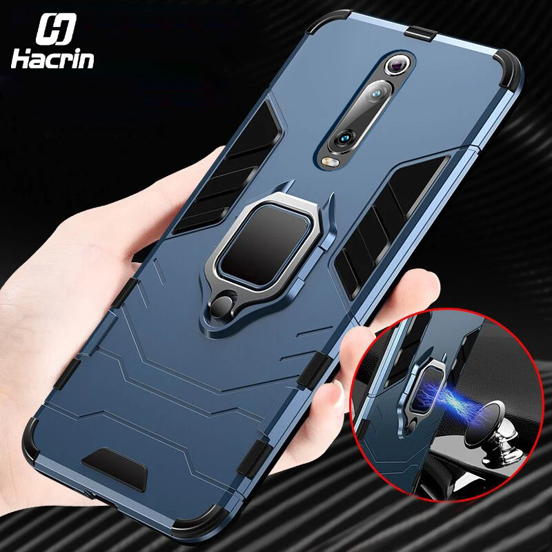 

For Xiaomi Mi 9t Case With Magnetic Finger Ring Phone Holder Back Cover Shockproof Bumper Case for Xiaomi Mi9t Mi 9t Pro Case