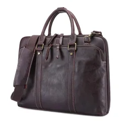 First Layer Cowhide Men Business Briefcase Cozy Genuine Leather Messenger Bag High Quality Casual Single Shoulder Crossbody Bag
