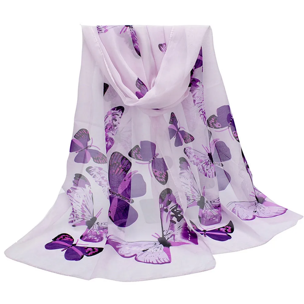 Модный шарф для женщин с принтом бабочки, шаль для шеи, шаль, теплый шарф, дышащий ветрозащитный шарф, шали, хиджаб, шейный платок