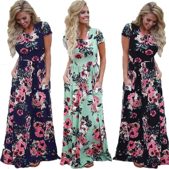 

Autumn Elegant Florar Dress Women Long Dresses New 2019 Boho Dress Vintage Bohemian Maxi Vestidos Plus Size Robe Female Fall 3XL