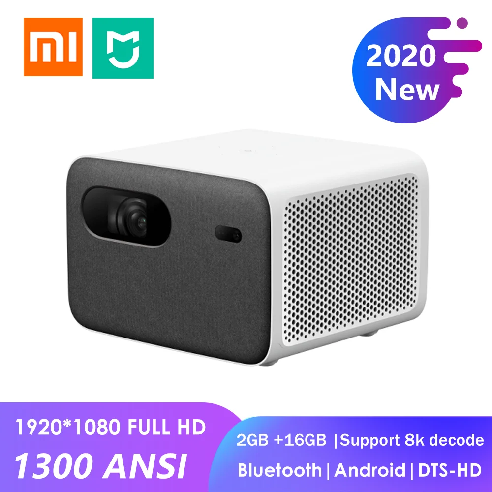 Новый проектор Xiaomi Mijia 2 Pro HD 1080P 1300 ANSI люменов Поддержка 8K ГБ + 16 Гб боковой проекции