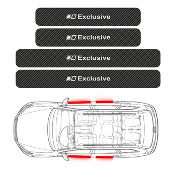 

Car Accessories 4pcs Carbon Fiber Exclusive Custom Emblem Door Sill Protector Stickers Anti-kick Anti-Scratch Sticker Decals