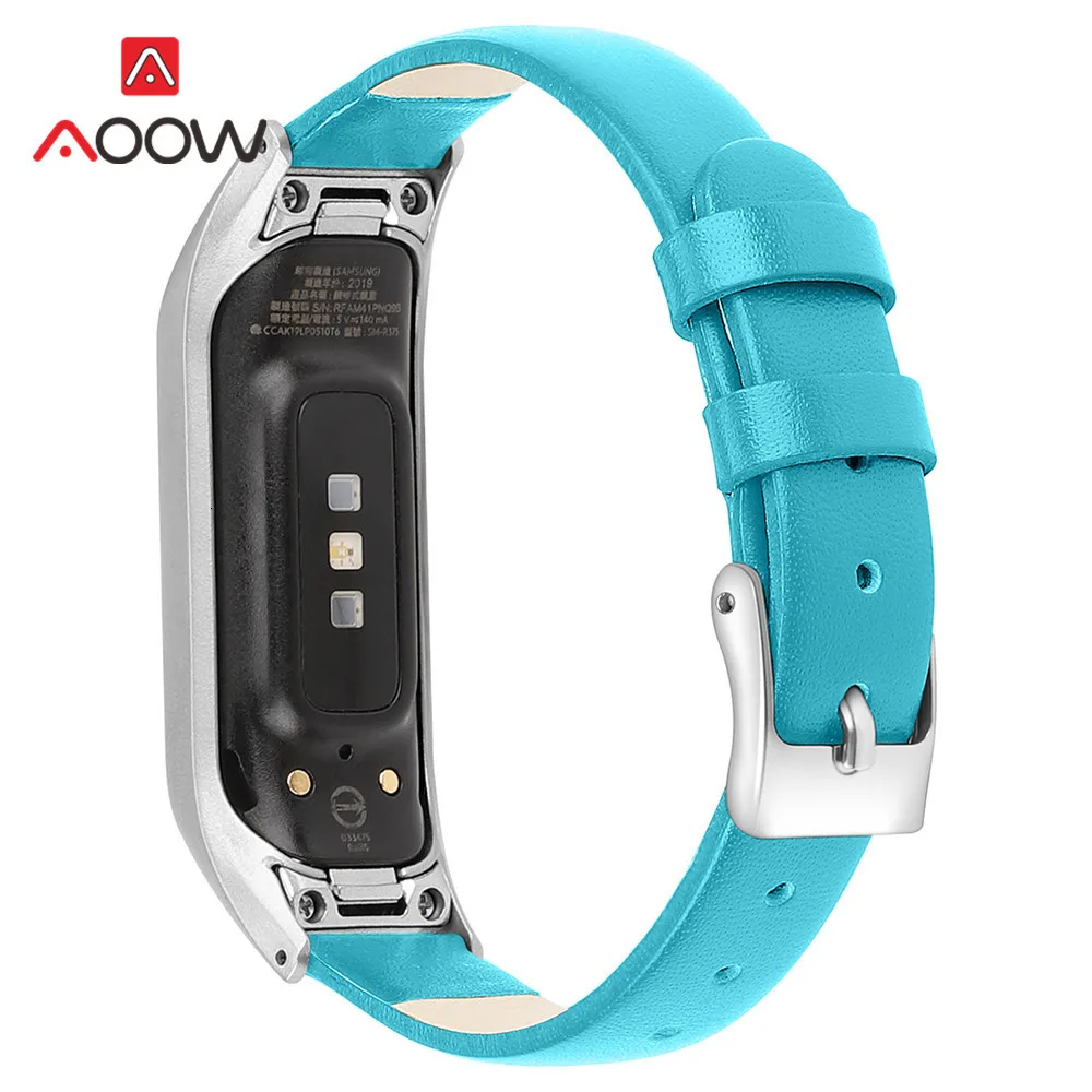 Ремешок из натуральной кожи + металлическая рамка для samsung Galaxy Fit-e SM-R375 Смарт-часы мужские и женские Сменные Мужские t браслет ремешок для R375