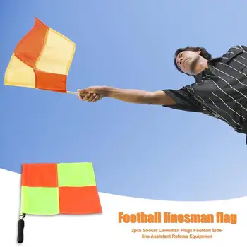 

Durable Flags Multi-function Wear-resistant 2x Soccer Sideline Assistant Referee Linesman Flags for Football Match Training