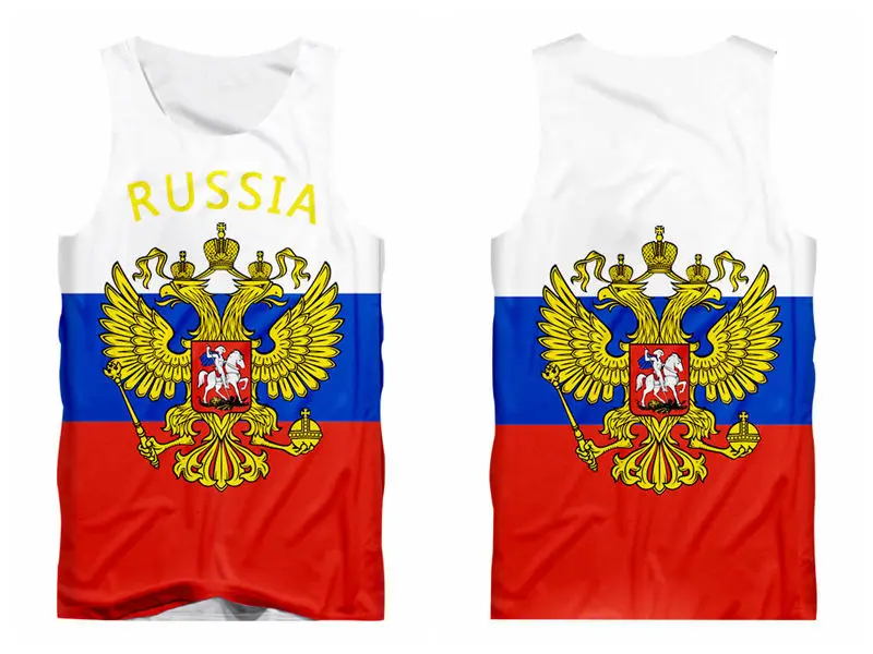 Unisex 3d tank tops Бренд, топы с русским флагом, мужская мода, 3d принт с русским орлом, Летний жилет без рукавов, уличная одежда для спортзала, пляжа, S-6XL на заказ - Цвет: Unisex 3d tank tops