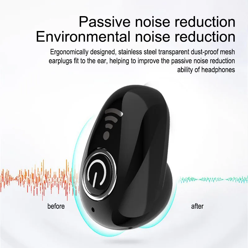 S650+ мини беспроводные наушники Bluetooth 5,0 гарнитура громкой связи с микрофоном стерео HIFI музыкальные наушники с USB зарядным устройством Портативный UM