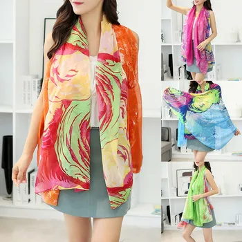 

Fashion Women's Ladies Chiffon Print Long Soft Wrap Scarf Ladies Shawl Scarf