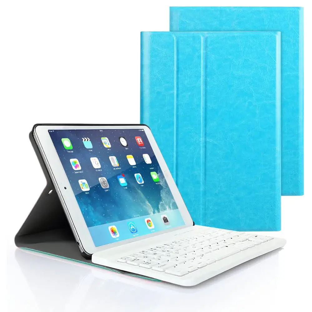 Для iPad 9,7 клавиатура чехол для iPad 2/3/4 Магнитная подставка Smart Cover Чехол A1395 A1396 A1397 A1416 A1430 A1403 A1458 A1459 A1460 - Цвет: blue color