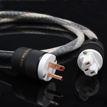 

HIFI antique power amplifier power cord US Cable For AMP CD player Audio & Hi-Fi Equipment pure red copper plug