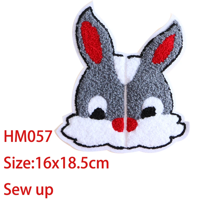 HM057 Мультяшная декоративная овечка, медведь, девочка, кролик аппликация вышитая нашивка для DIY железная нашивка значки на рюкзак - Цвет: HM057