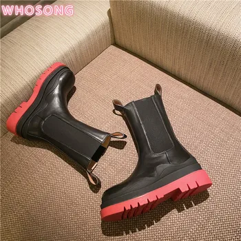 

New 2020 Black Leather TIRE LEATHER Beatle Leather warm and non-slip high quality Boots Women Genuine Leather Boots 5 Colors