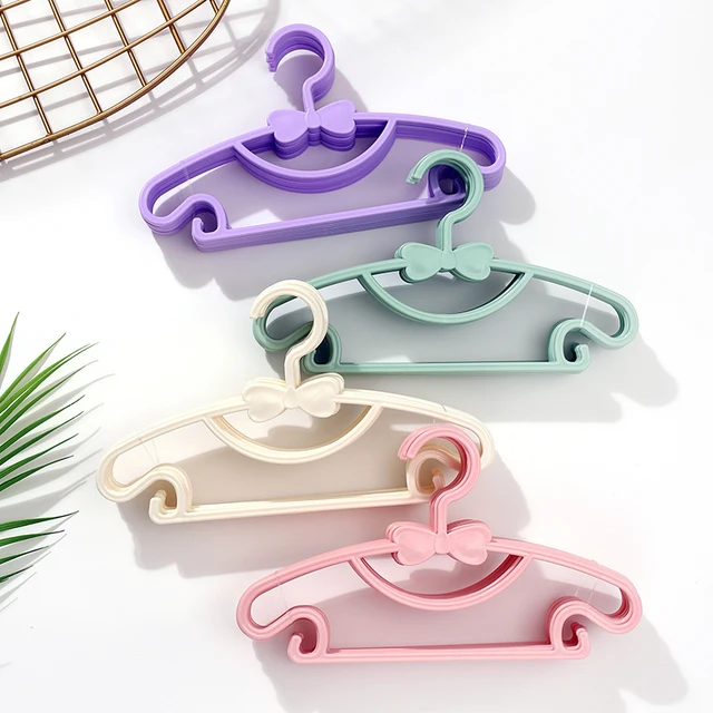 10pcs Baby Clothes Hanger Flexible Racks Clothing Display Kids Hangers  Seamless Adjustable Children Coats Hanger Nordic Powder 