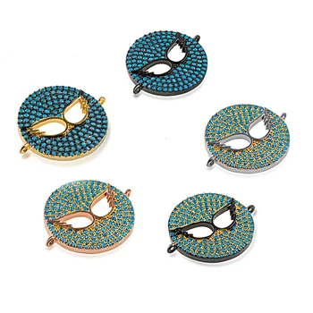 

20*20mm disc Wing pendant necklace connector jewelry accessories diy miniature precision inlay cubic zircon bracelet gift