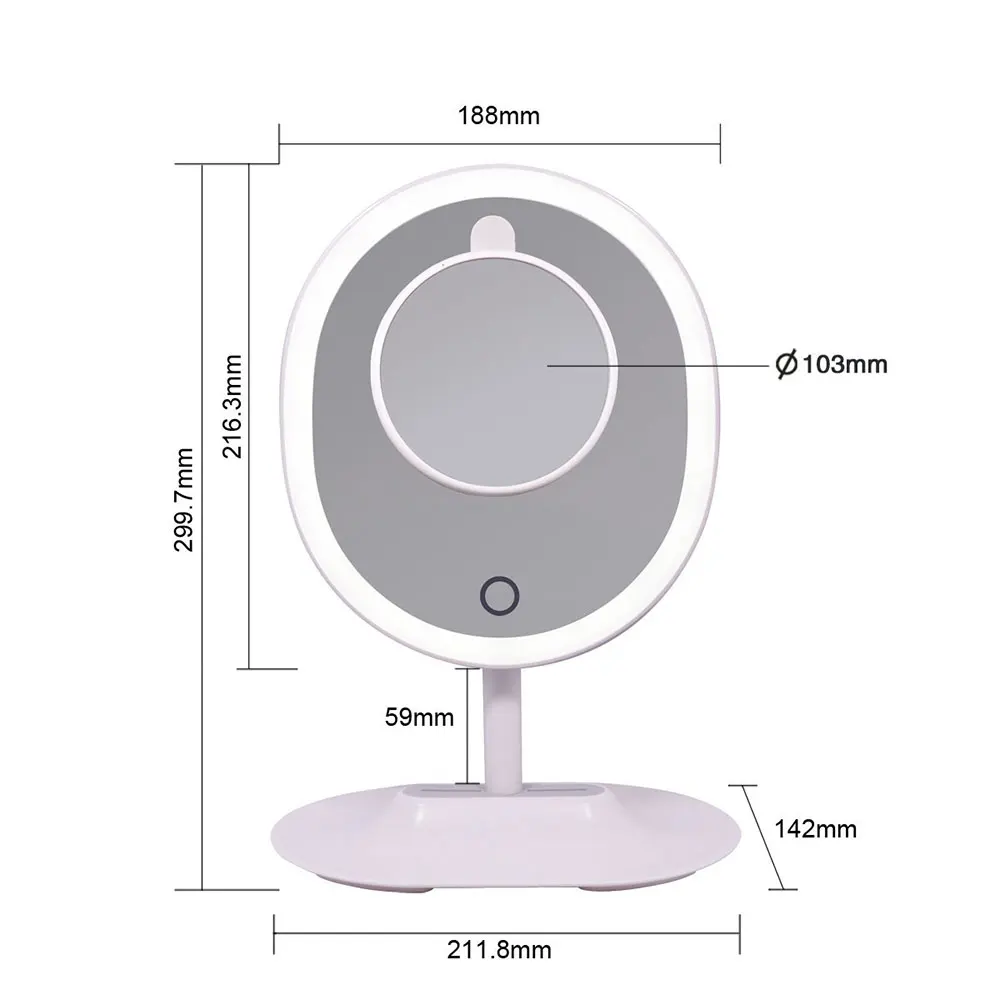 Лупа, зеркало для макияжа, настольное, светодиодный, зеркало для макияжа, зарядка через usb, вращающееся, регулируемое, яркий сенсорный экран, красивые зеркала
