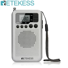 Retekess TR106 Radio FM Portable avec écran LCD haut-parleur de réglage numérique prise casque et fonction horloge de soutien