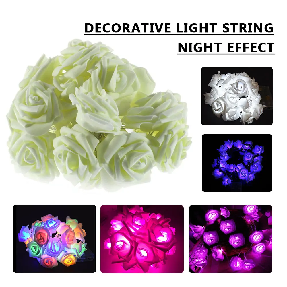 Rose Led 2 Meter Home& Garden Wedding Romantic Lighting Chains 20LED with Battery Curtains String Lights Outdoor Party Light
