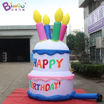 

3m High Inflatable Two-Layer Cake Balloon/Inflatable Birthday Cartoon Model for Kids Party Decor