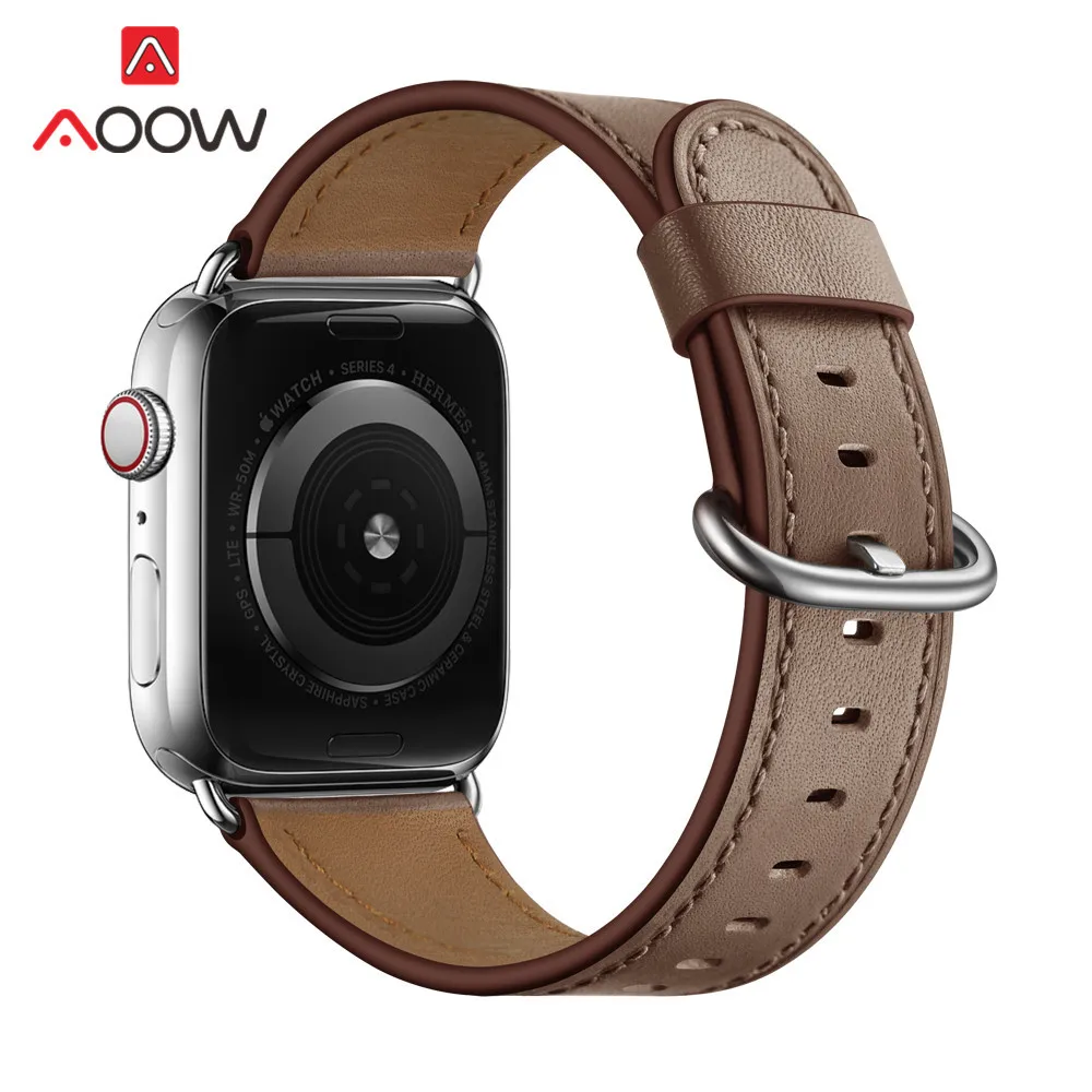 Ремешок для часов из натуральной кожи для Apple Watch 5, 4, 38 мм, 42 мм, 40 мм, 44 мм, роскошный мужской и женский браслет для iWatch 3, 2, 1