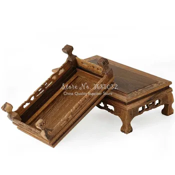 

Wooden Tea Table Rosewood Carving Decoration Base Vase Buddha Kistler Display Rack Multi-use Rectangle Small Coffee Table