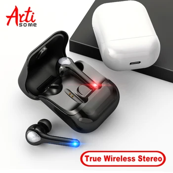 

Headphones Wireless Earphones Bluetooth 5.0 Touch Control Waterproof Earbuds Sports Headsets for Phone with Mic LED In-ear TWS