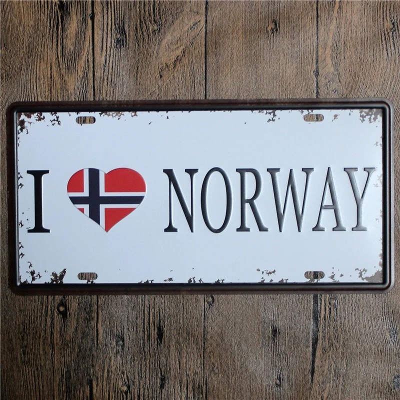 15*30cm 9 Style License Plate Metal Painting Wall Art Decor Tin Sign Iron Painting Wall Decoration for Home Decoration Bar Club