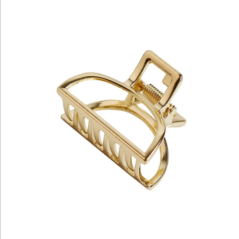 Women Girls Geometric Hair Claw Clamps Hair Crab Moon Shape Hair Clip Claws Solid Color Accessories Hairpin Large/Mini Size