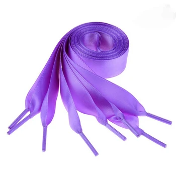 

1 Pair Satin Ribbon Silk Shoe laces Outdoor Leisure Shoelaces White Woman Romantic Fashion Shoe laces 80cm/100cm/120cm