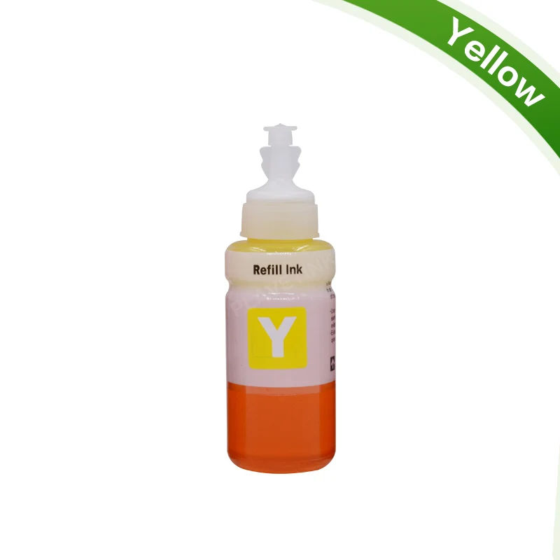 Plavetink 70 мл бутылка чернил принтера для T6641 T6642 T6643 T6644 картридж для Epson EcoTank L1300 L850 L3050 L3060 L3070 L364 L382 - Цвет: 1Y