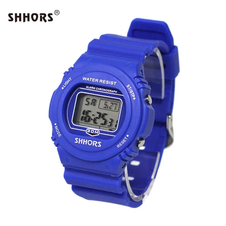

Sheng hou shi shhorlcd Students Watch Waterproof LCD Double Time Electronic Watch Hot Sales Sh-718b