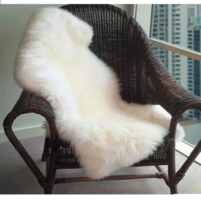 For Sale Area Rugs Carpet Chair-Mat Sheepskin Skin-Fur Bedroom Washable Fluffy Alfombra Plain 32698623484