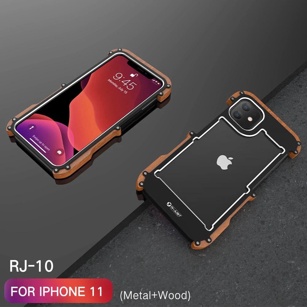 Алюминиевый металлический бампер для iPhone 11 11pro max деревянная рамка ретро пара чехол для телефона для iPhone X XS XR max рамка чехол bmper - Color: iphone 11