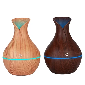 

DEKAXI USB Ultrasonic wood grain Air Humidifier Aroma Essential Oil Diffuser for Home USB Fogger Mist Maker with LED Night Lamp
