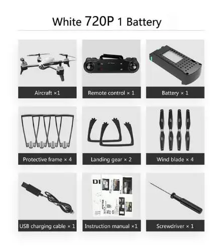 720P White 1B WiFi FPV RC Дрон 4K камера оптический поток 1080P HD Двойная камера воздушная видео RC Квадрокоптер самолет VS DJI MAVIC PRO 2 Воздушный Дрон - Цвет: 720P White 1B