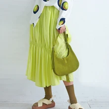 Однотонная юбка с высокой талией и асимметричными складками, Женская юбка свободного кроя, повседневная, милая, темпераментная, модная, Новинка осени, C929