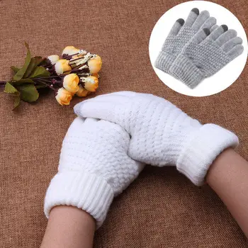 

Magic Touch Screen Sensory Gloves For Women Gloves Girl Female Stretch Knit Gloves Mittens Winter Warm Accessories Wool Guantes