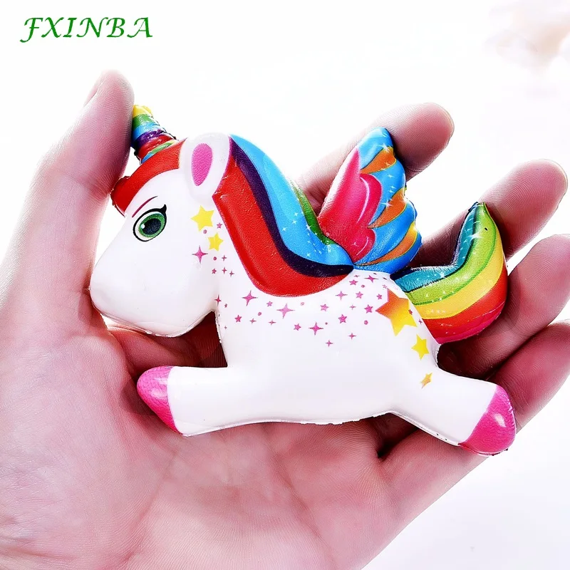 FXINBA 12 см милый Единорог Мягкий Jumbo антистресс медленно поднимающиеся игрушки декор животных Squishies Pegasus Единорог Squeeze Ароматизированная кукла