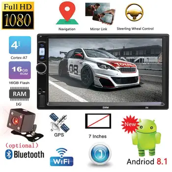 

SWM A4 2 Din Car Radio 7"Touch Screen Android8.1 Car MP5 Player GPS Navigation Bluetooth WiFi USB FM HD Video Multimedia Player