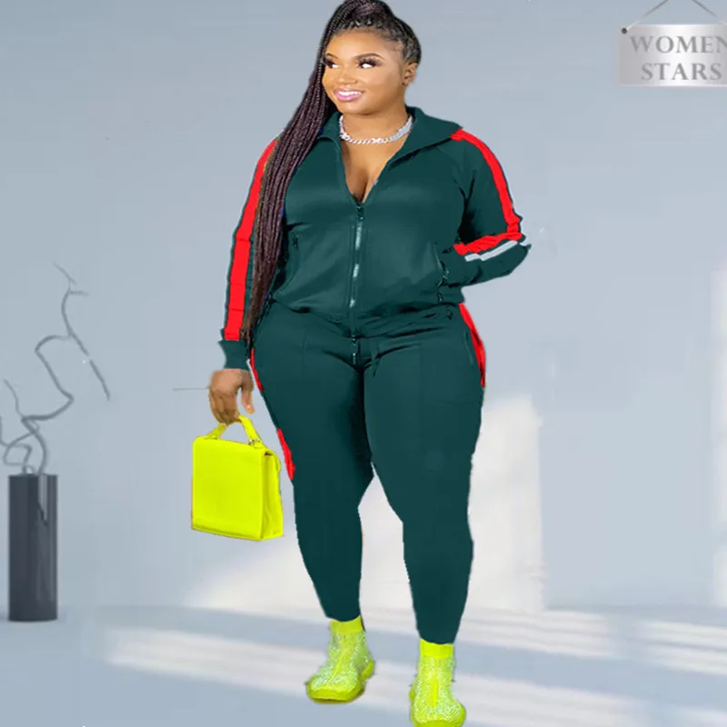 여자를위한 플러스 사이즈 가을 옷 앙상블 Femme 2 Pièces 조깅 Survetement Vetement 2021 Sweatsuit 도매 Dropshipping 