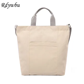 

Rdywbu Casual Canvas Bag Women Portable Tote Shoulder Bag Multifunction Large Reusable Canvas Crossbody Bag Pack Bolsa B199