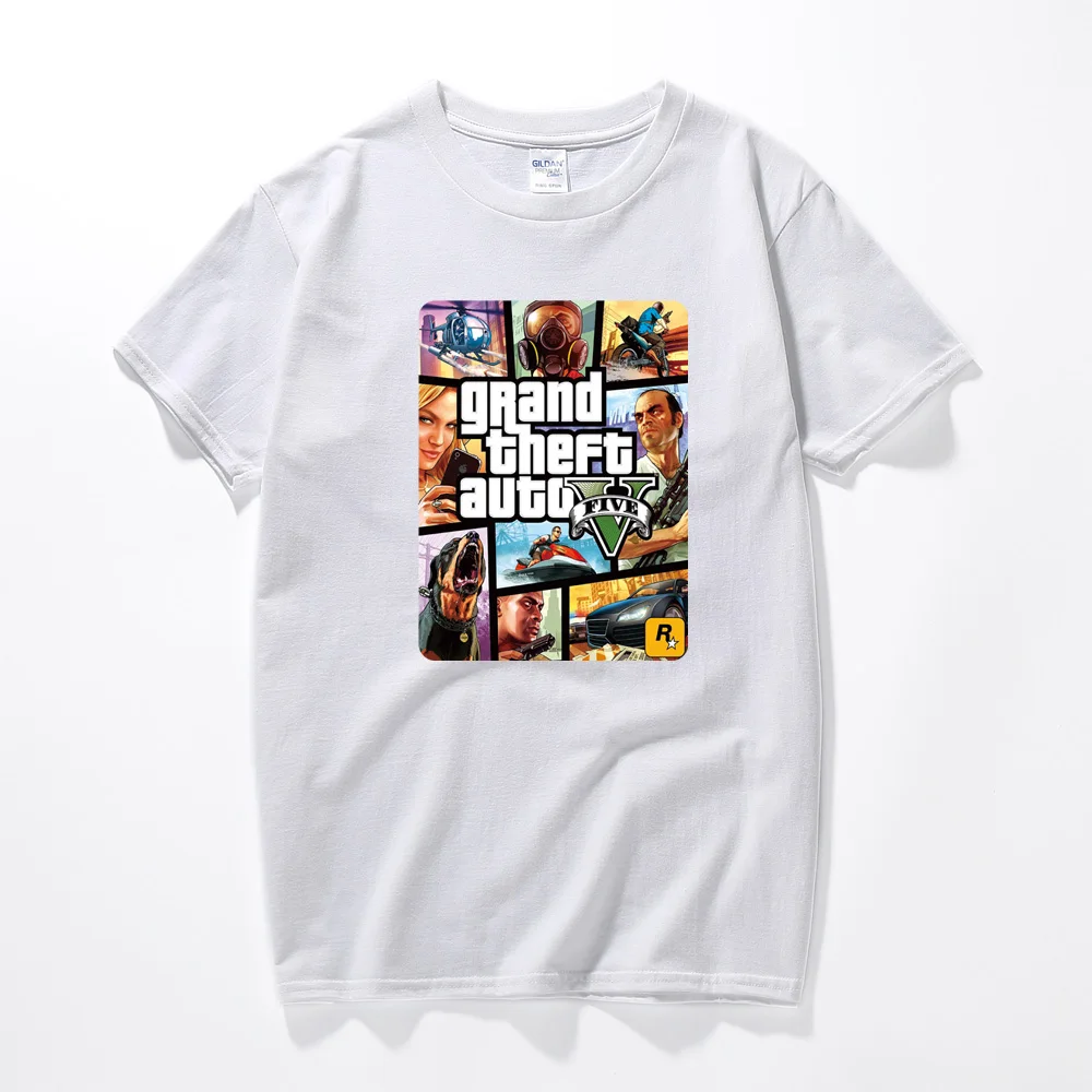 Grand Theft Auto V игровая футболка игра GTA 5 футболки известный бренд Cool GTA5 Мужская пары