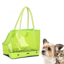 ПВХ зеленый прозрачный Портативный Pet Открытый Путешествия Перевозчик дышащая сумка для маленьких собак кошек