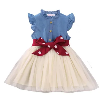 

Summer Children's Clothing Korean Girls' Net Yarn Dress Children's Denim Sleeveless Princess Dress Hot New 25