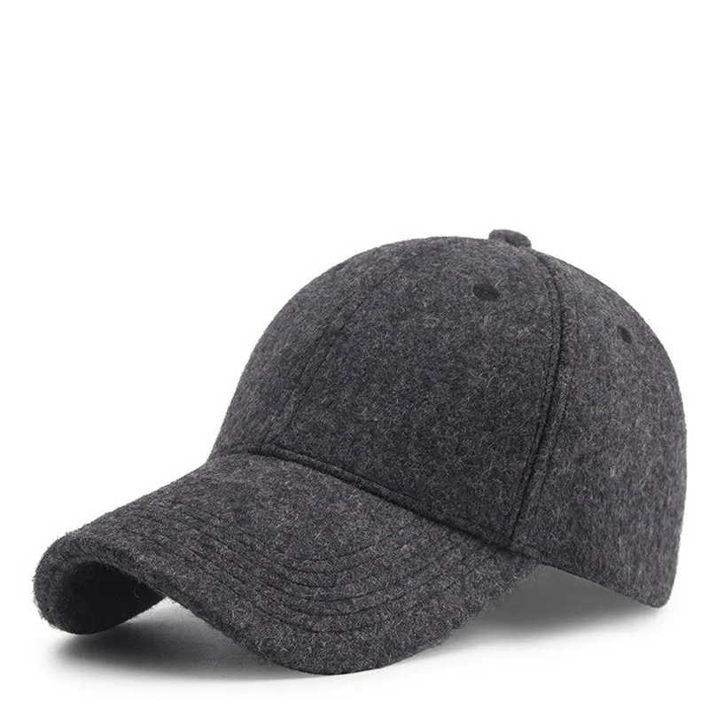 Men Big Head Baseball Cap Black/Gray Color Adult Peaked With Large Size Circumference 56-68cm Wool Hip Hop Hat SA-8 | Аксессуары для